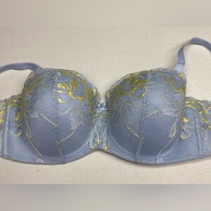 LVR BLU/YELO My Memory Lightly Lined Strapless, 36D *P1093